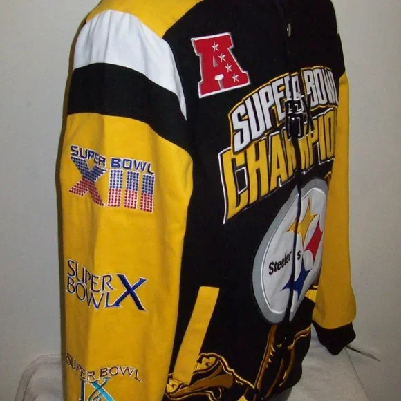 PITTSBURGH STEELERS 6 TIME SUPERBOWL ULTIMATE CHAMPIONSHIP JACKETSMALLMEDIUM
